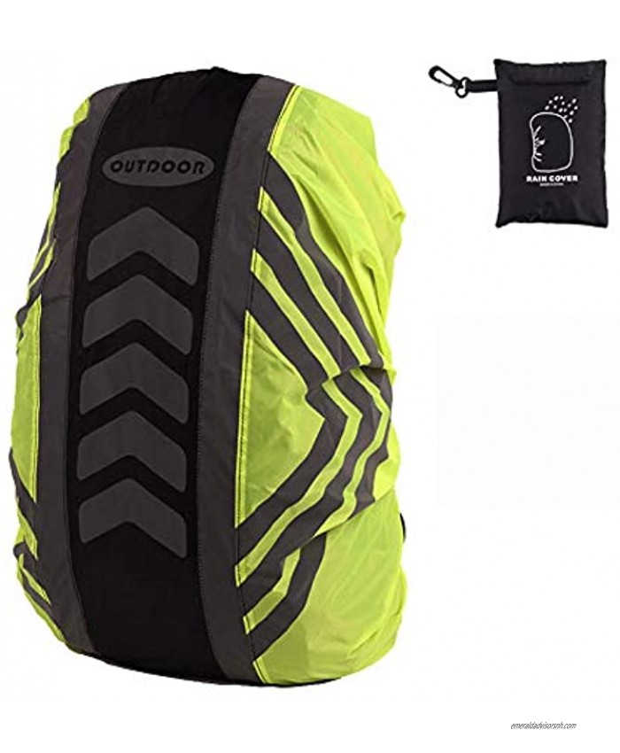 HomDSim Reflective Backpack Rain Cover 20-55L Waterproof Bag Cover Outdoor Travel Camping Rainproof Dustproof Covers for Backpacks