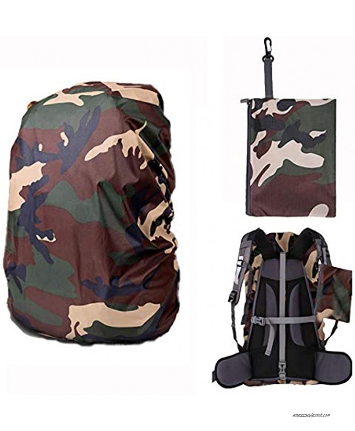 Waterproof Backpack Rain Cover for 55-65L 2020 New Anti-Slip Cross Buckle Straps Sliver Coating Reinforced Inner Layer for Camping Hiking Traveling Hunting Biking and More New Camouflage
