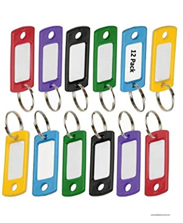 Lucky Line Flexible Colored Plastic Key Tag with 3 4 Split Ring in Assorted Colors 12 Pack 16929
