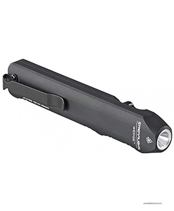 Streamlight 88810 Wedge 300 Lumens Slim Everyday Carry Flashlight Includes USB-C Cord Lanyard Black Box Packaged