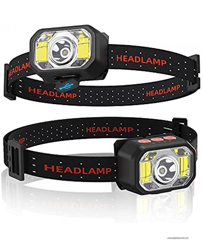 LED Headlamp Rechargeable ZREE 1000 Lumens Headlamp Flashlight IPX5 Waterproof 90°Adjustable Outdoor Head Lamp for Hunting Camping Running Hiking with 4 Light Modes2 Pack