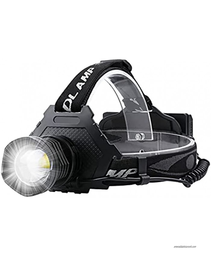 LED Rechargeable Headlamp 90000 Lumens Super Bright with 5 Modes and IPX7 Level Waterproof USB Rechargeable Headlamp 90° Adjustable Suitable for Outdoor Camping Running Cycling,Climbing Etc