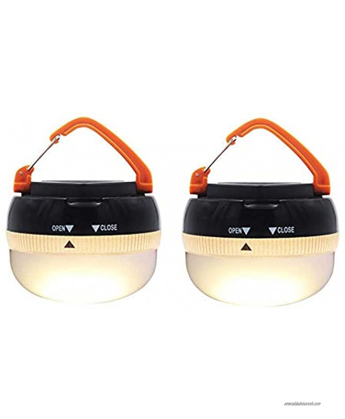 AuKvi Brightest LED Lantern Portable Camping Lights Outdoor Tent Light Hanging Camping Lamp with 5 Modes Restractable Hook 2 Pack