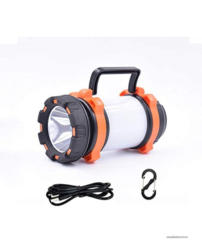 LEONULIY LED Camping Lantern Rechargeable 850LM 4 Modes 3600mAh Waterproof Perfect for Hurricane Emergency Outdoor Hiking and Home. Orange