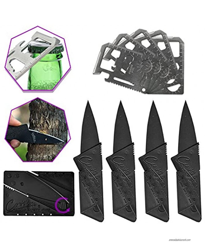 10 Pack Card Tool for Him Male Valentines Gifts Credit Card Multi Pocket Tool Wallet Knife Survival Multitool with Man Bottle Opener Useful Keychain Gift Under for Travel Fishing and Stocking