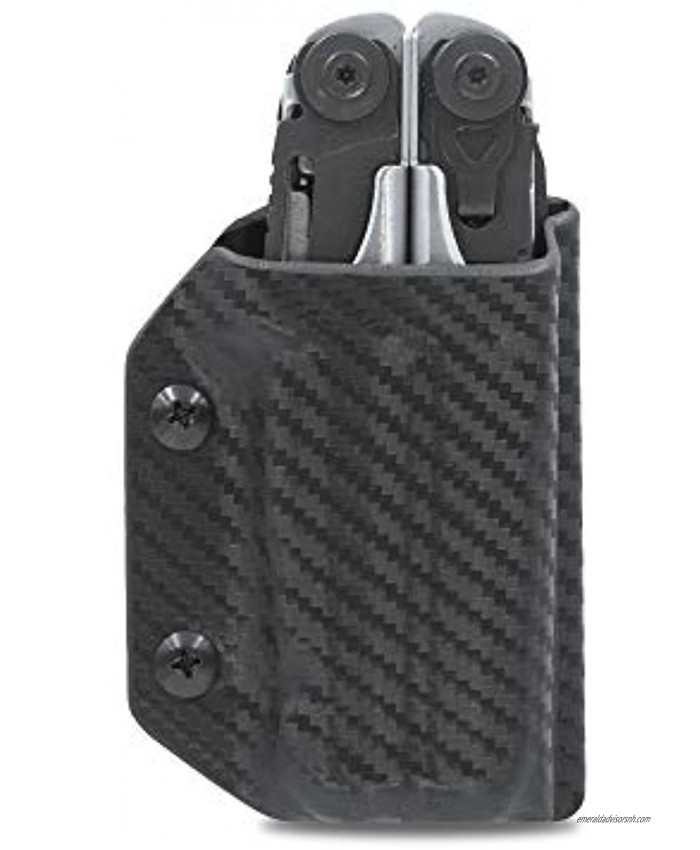 Clip & Carry Kydex Multitool Sheath for LEATHERMAN SURGE Made in USA Multi-tool not included EDC Multi Tool Sheath Holder Holster Cover Carbon Fiber Black