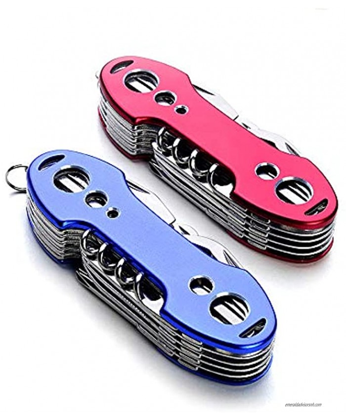 COMEBO 2 PCS Pack Stainless Steel Swiss Style Army Pocket Knife Multitools 12-in-1 Multi Function with Opener Screwdrivers Saw Scissors