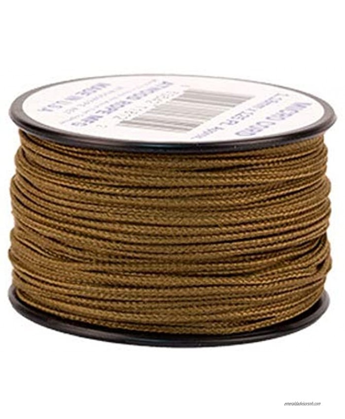 Atwood Rope Micro Cord Paracord 1.18mm 3 64 X 125ft Spool USA Made Coyote Brown