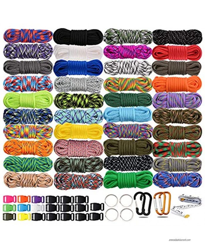 WEREWOLVES 550 Paracord Type III Survival Paracord Bracelet Rope Kits Tent Rope Parachute Cord Combo Crafting Kits Many Colors of Outdoor Survival Rope Great Gift