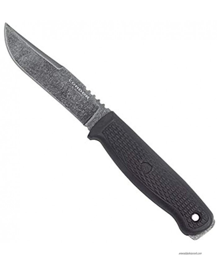 Condor Tool & Knife Condor Bushglider Knife Black 1095 High Carbon Steel 9 in Overall Length Poly Sheath