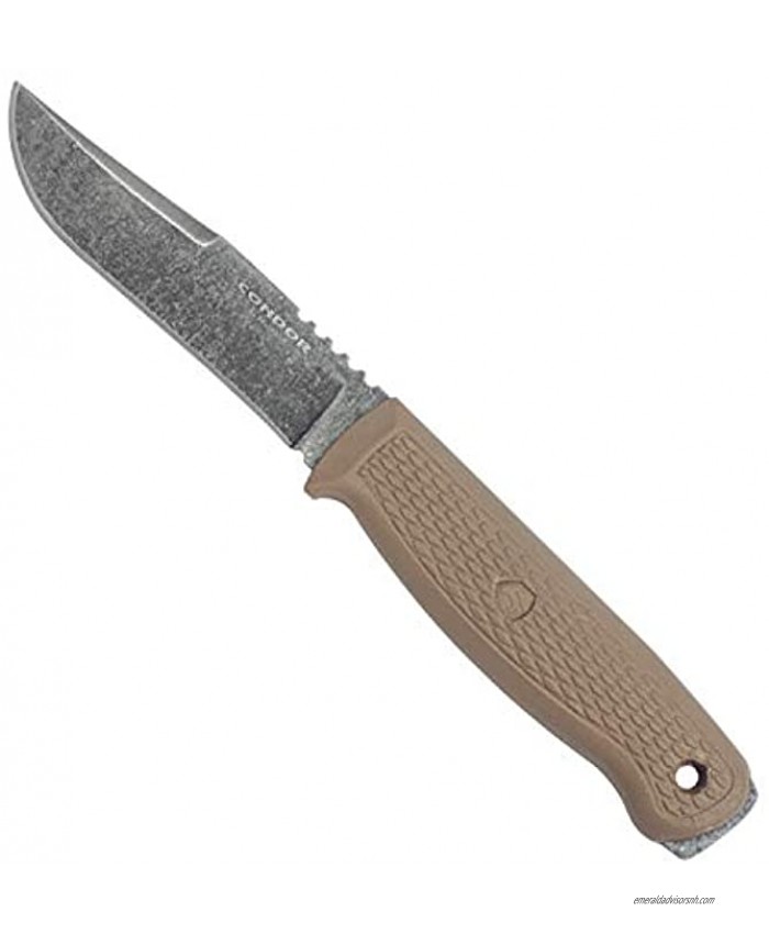 Condor Tool & Knife Condor Bushglider Knife Desert 1095 High Carbon Steel 9 in Overall Length Poly Sheath