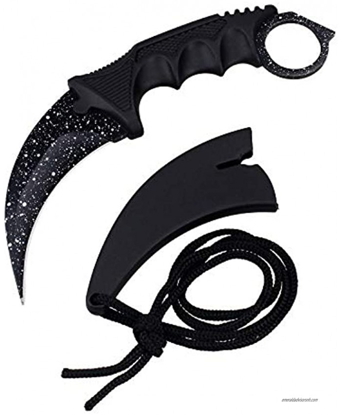 Crestgolf Stainless Steel Camping Hunting Knife Tactical Knife Karambit -Fixed Blade -with Rope