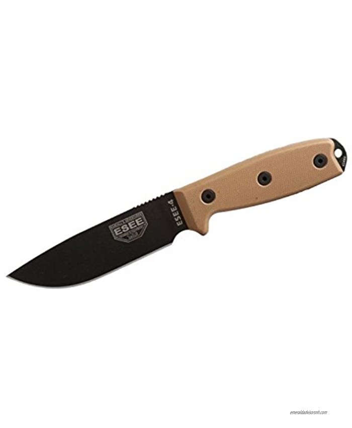 ESEE Knives 4P Fixed Blade Knife w Handle and Molded Polymer Sheath