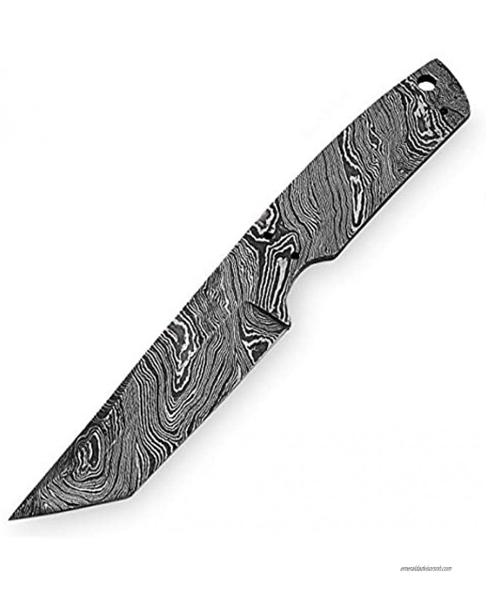 Hand Forged Damascus Steel Blank Blade 8.50 as Tanto Knife Making Supplies by CANUSA | AB06
