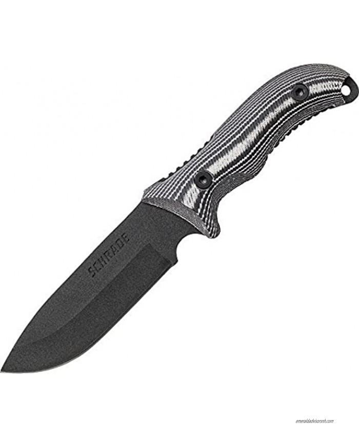 Schrade SCHF36M Frontier 10.4in Full Tang Stainless Steel Fixed Blade Knife with 5in Drop Point and Micarta Handle for Outdoor Survival Camping and Bushcraft,Multi