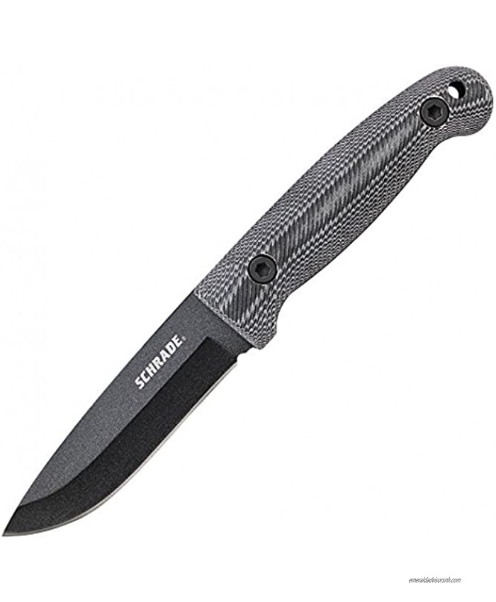 Schrade SCHF56LM Large Frontier 9.2in Steel Full Tang Fixed Blade Knife with 4.4in Drop Point Blade and Micarta Handle for Outdoor Survival Camping and EDC
