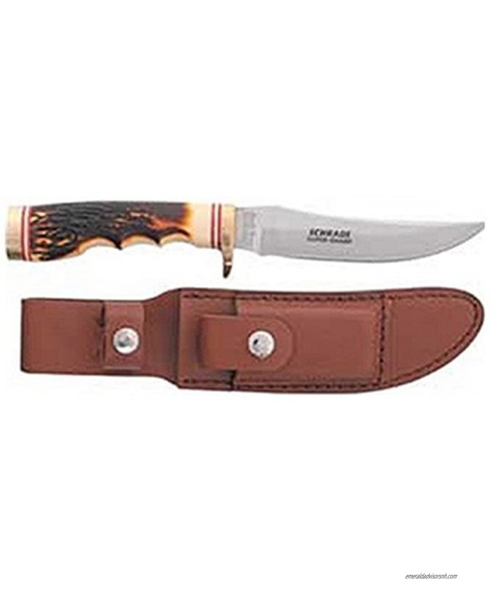 Uncle Henry 153UH Golden Spike Rat Tail Tang 9.25in S.S. Fixed Blade Knife with a 5in Blade and Staglon Handle for Outdoor Survival Camping and Hunting