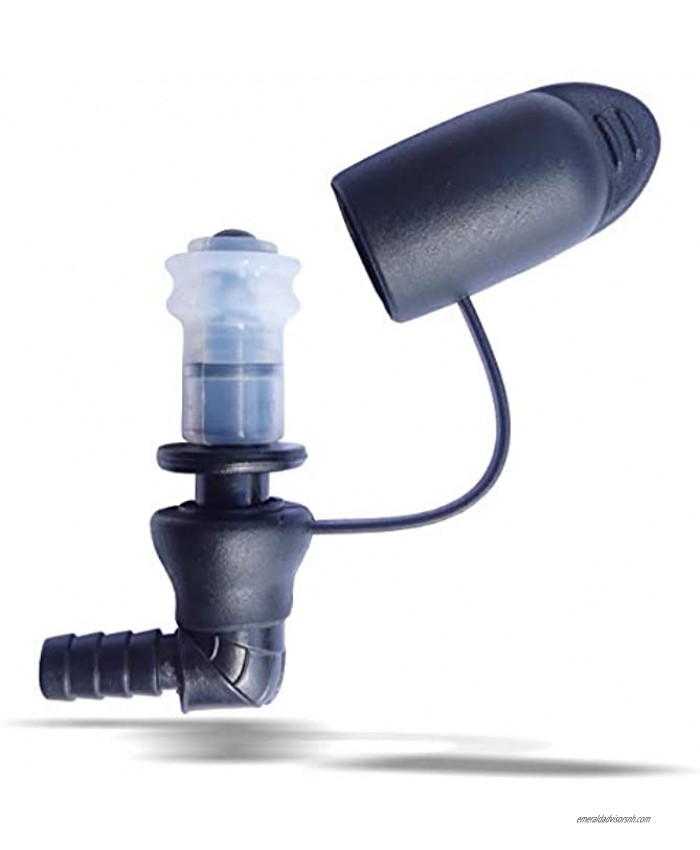 Hydration Bladder Bite Valve Mouthpiece Replacement > Pull Push Shutoff Valve Silicone Nozzle with Cap Protector 90 degree for Quick Acces & Easy Drinking Universal for Any Hydration Pack System