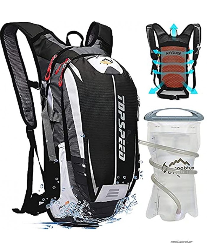 INOXTO Hydration Pack Backpack，Insulated Hydration Pack Lightweight Water Backpack with 2L Water Bladder Bag Daypack for Hiking Running Cycling Camping Hunting for Women Men