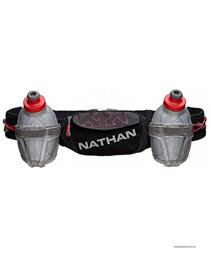 Nathan Hydration Insulated Running Belt Trail Mix Plus Adjustable Running Belt – TrailMix Includes 2 Insulated Bottles Flask – with Storage Pockets. Fits Most iPhones