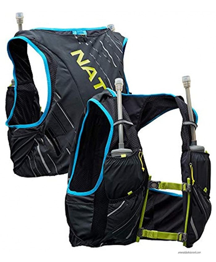 Nathan Pinnacle 4L Hydration Pack Running Vest 4L Capacity with Twin 20 oz Soft Flasks Bottles. Hydration Backpack for Running Hiking. Men Women Unisex