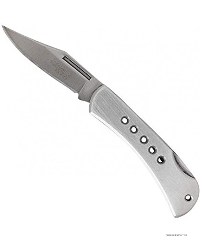 Bear Edge Stainless Steel Lockback Silver Pocket Knife