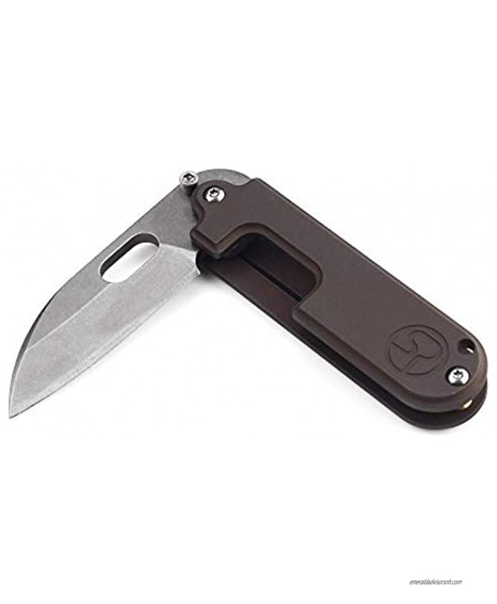 aiGear Premium Knife 1.7 inch Keychain Folding Powder Steel Blade Knife with Brown Titanium Alloy Handle Multitool for Hiking Camping Kitchen Fishing Indoor OutdoorPK-S35VN02