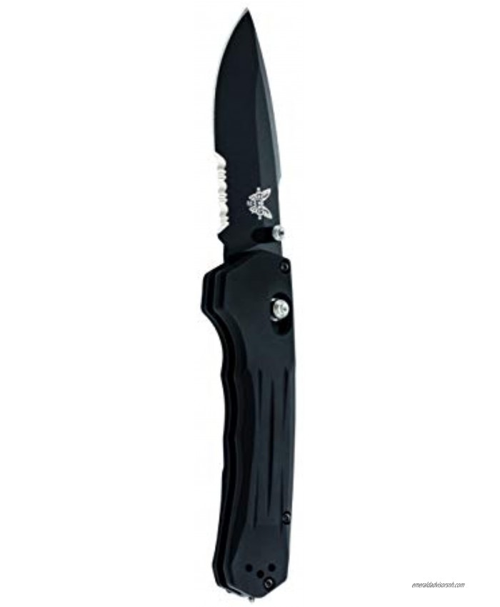 Benchmade Mini 427SBK Vallation Drop Point Serrated Blade Coated Billet Aluminum Handle Made in the USA