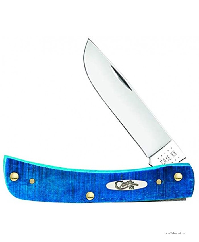 CASE XX WR Pocket Knife Sod Buster Jr Caribbean Blue Jig Bone Item #25590 6137 SS Length Closed: 3 5 8 Inches