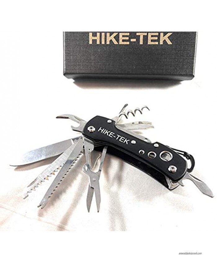Hike-tek Swiss Style Army Pocket Knife 14 Multi Function Pocket Knife- for Every Day Use Including Outdoor Rescue and Survival