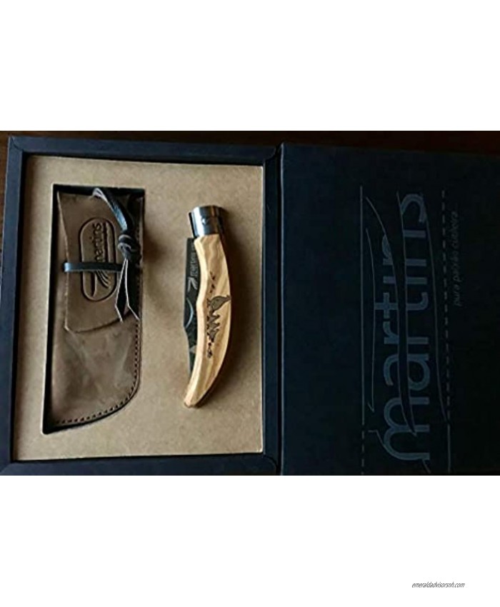 Martins Elegance M Folding Knife -Gift Set Olive Wood with Inlay Art
