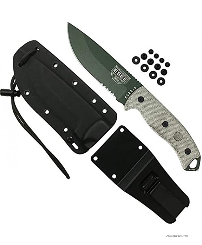 ESEE Authentic 5S-OD-E Tactical Survival Knife Kydex Sheath w Clip Plate