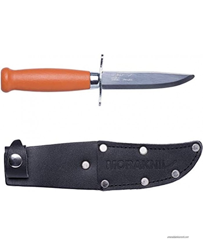 Morakniv Classic Scout 39 Safe Knife with Sandvik Stainless Steel Blade and Leather Sheath 3.3-Inch