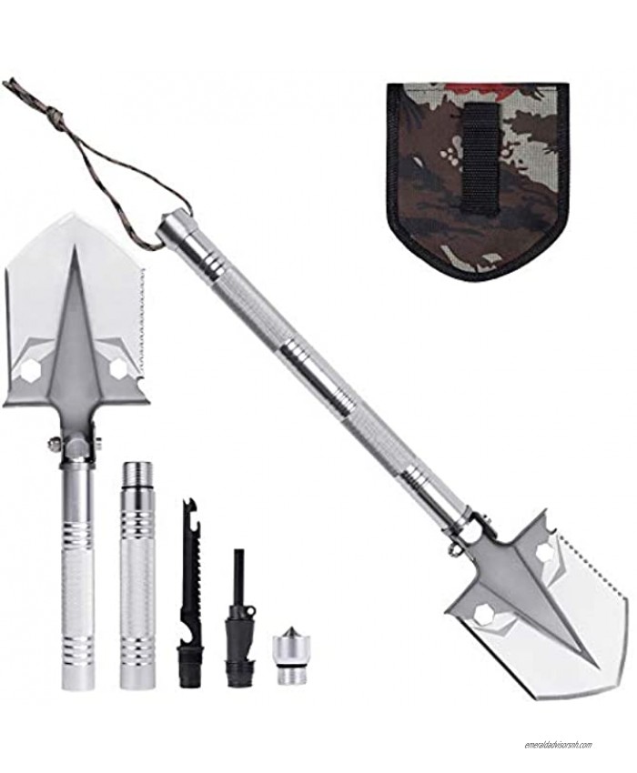 WF WU FANG Camping Shovels Multifunctional Folding Shovel Survival Tool Military Portable Shovel Multitool Gifts for Men Outdoor Enthusiast