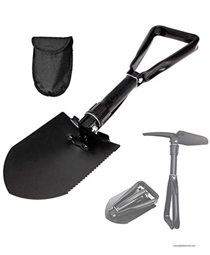 yodo Military Folding Shovel and Survival Tactical Entrenching Tool for Camping Hiking Backpacking Gardening with Carrying Pouch