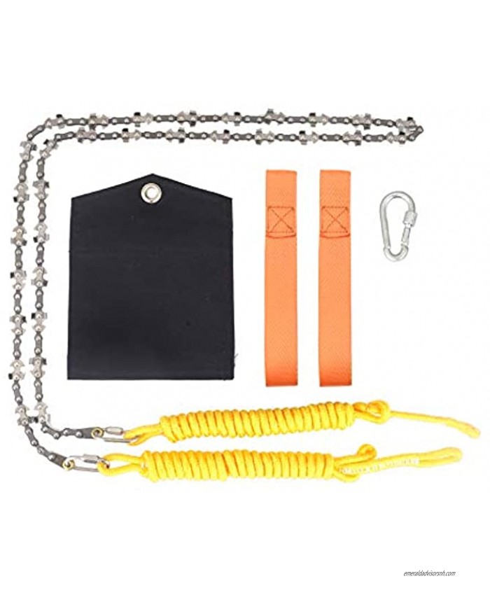 48 Inch High Reach Tree Limb Hand Rope Chain Saw and Blades on Both Sides-Best Folding Pocket Chain Saw for Your Camping,Field Survival Gear,Hunting.