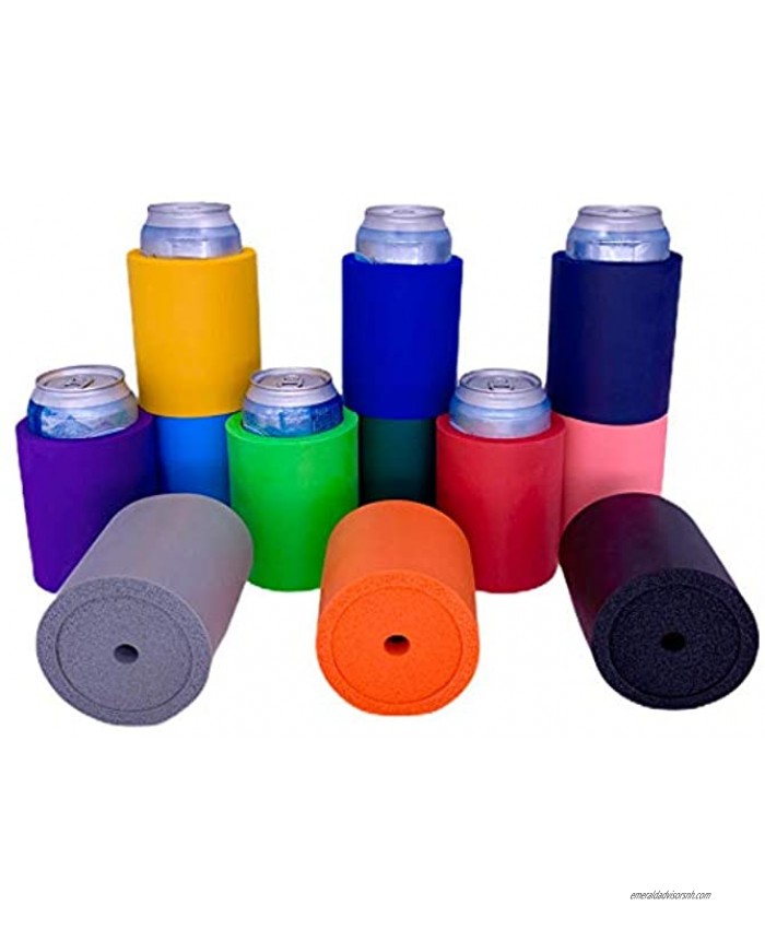 Blank Thick FoamOld School Style Can Coolers Variety Color 12 Pack