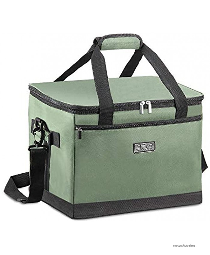 Collapsible Cooler Bag 40 Can Soft Cooler Bag Leakproof Insulated Picnic Cooler with Adjustable Shoulder Strap Perfect for Camping Picnic Beach and Grocery Shopping
