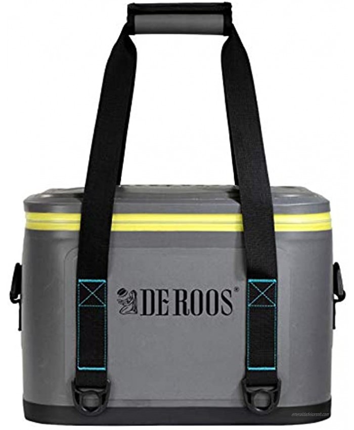DEROOS Outdoor Cooler 27 Cans Portable Cooler Leak-Proof Soft Sided Camping Cooler Waterproof Cooler Bags Insulated for Travel Camping Cooler Grey