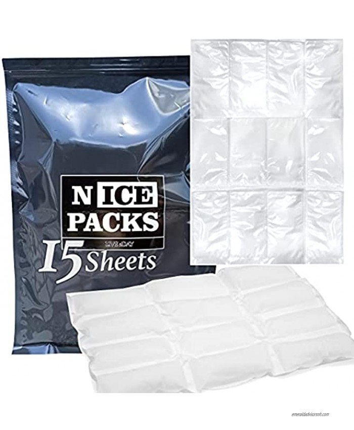 LIVE 2DAY Nice Packs Dry Ice for Coolers 180 Lunch Box Ice Packs Dry Ice for Shipping Frozen Food Ice Packs for Lunch Bags Reusable Ice Packs 15 Extra Large Sheets Long Lasting Flexible