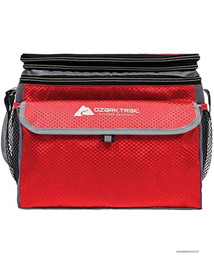 Ozark Trail 12 Can Expandable Top Soft-sided Cooler Fits 12 Cans Outdoor Equipment Red