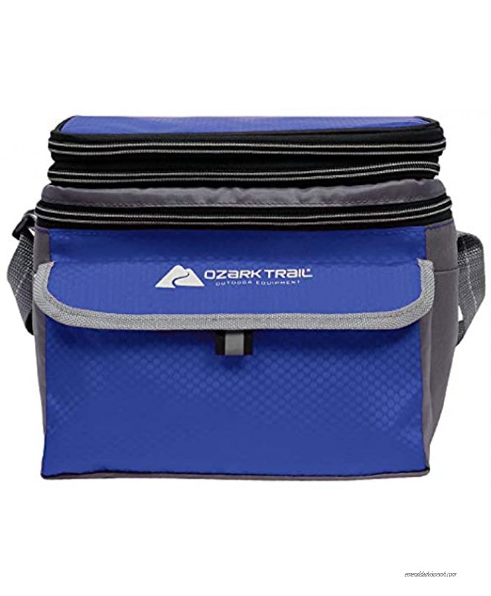 Ozark Trail Small 6 Can Cooler Bag Lunch Bag Insulated Tote Bag Soft Sided Thermal Bag for Men Women Work Lunch Fishing Golf Beach Camp Picnic Blue