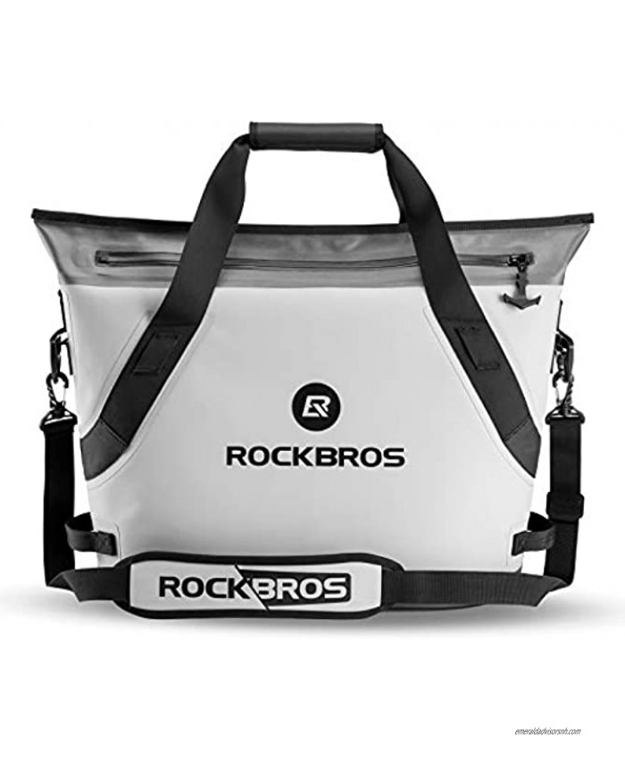 ROCKBROS Soft Cooler Portable Large Beach Cooler 36 Can Leak-Proof Soft Sided Cooler Insulated Soft Pack Cooler Waterproof for Beach Camping Fishing Floating Outdoor Activities Party Picnic