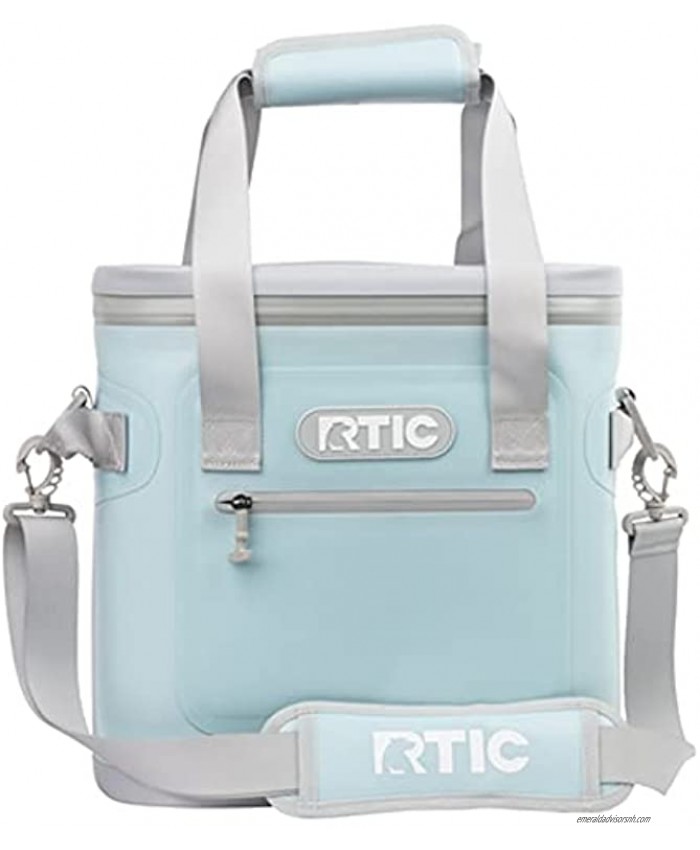 RTIC Soft Cooler 20 Insulated Bag Leak Proof Zipper Keeps Ice Cold for Days Sky Blue