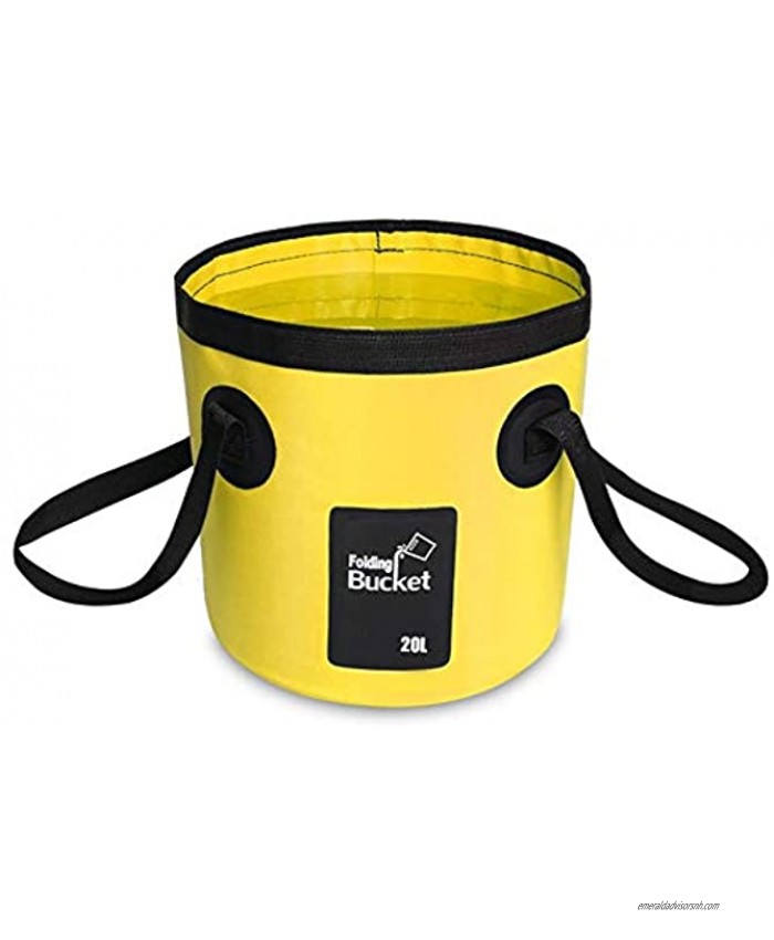AINAAN Multifunctional Collapsible Portable Travel Outdoor Wash Basin Folding Bucket Water Storage Bag for Camping Hiking Travel Fishing Caravan Washing Yellow