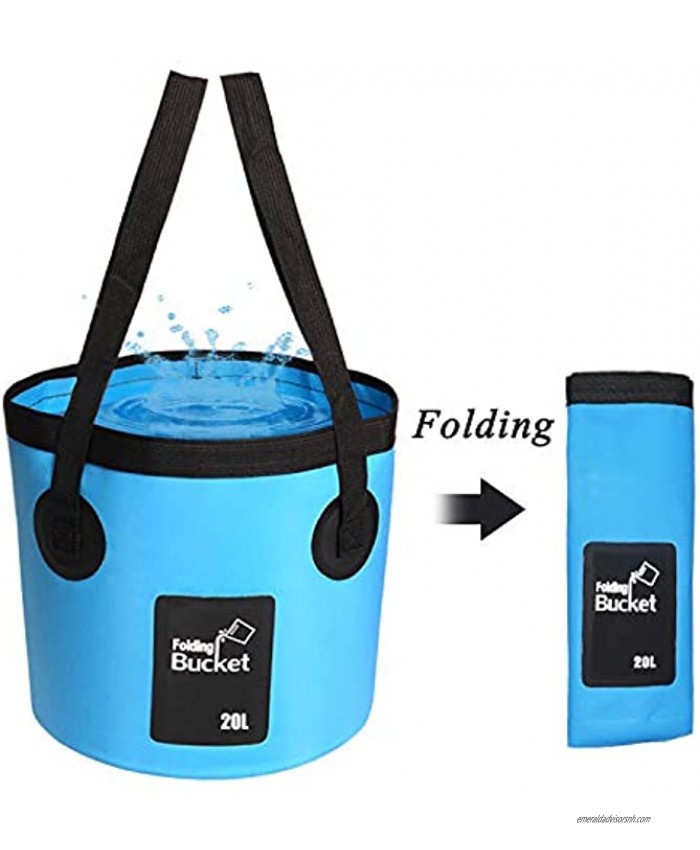 Collapsible Bucket Esthesia 5 Gallon Bucket Multifunctional Portable Collapsible Wash Basin Folding Bucket Water Container Fishing Bucket for Travelling Camping Hiking Fishing Gardening