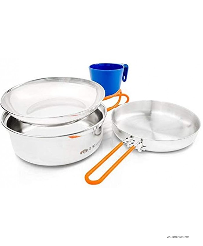 GSI Outdoors Stainless 1 Person Mess Kit for Camping and Backpacking