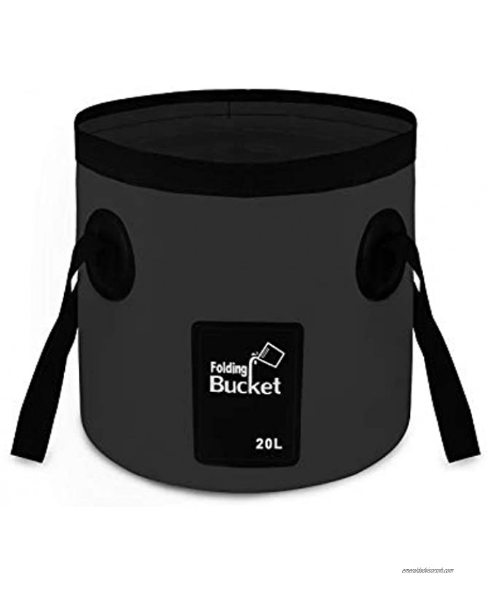 Maryya Collapsible Bucket 5 Gallon Portable Foldable Bucket Water Container Wash Basin Bait Bucket Ice Fishing Bucket Canvas Bucket Camping Gear Portable Sink Lightweight & Durable