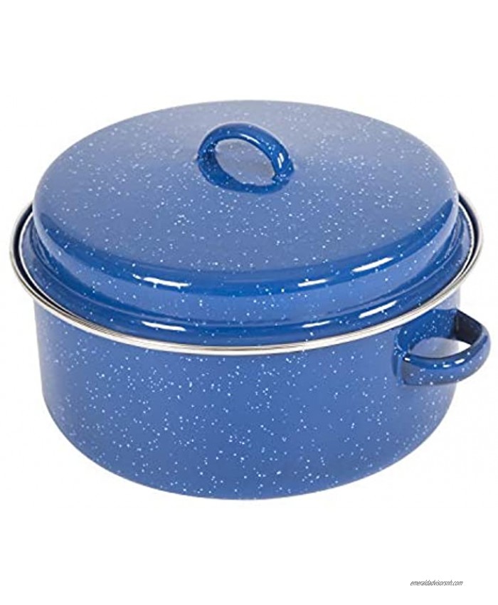 Stansport Enamel Cook Pot with Lid 5 Quart Blue