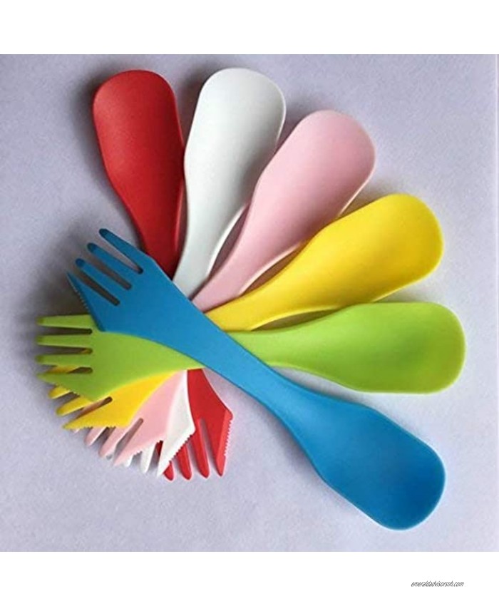 A-cool 10 Pcs Set Heat Resistant Plastic Outdoor Travel Picnic Spoon Fork Knife Camping Hiking Utensils
